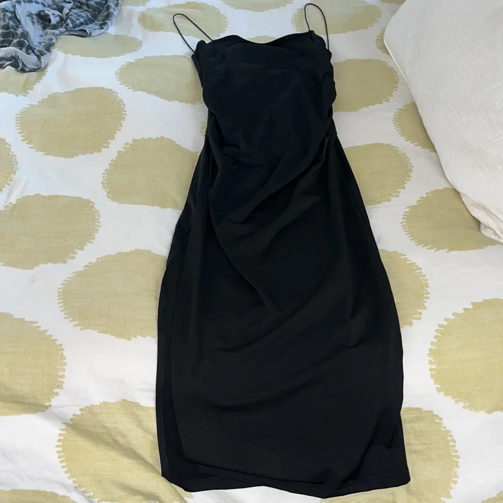 NEW Black Essnce Twist Backless Split Thigh Cami Dress - Picture 5 of 9